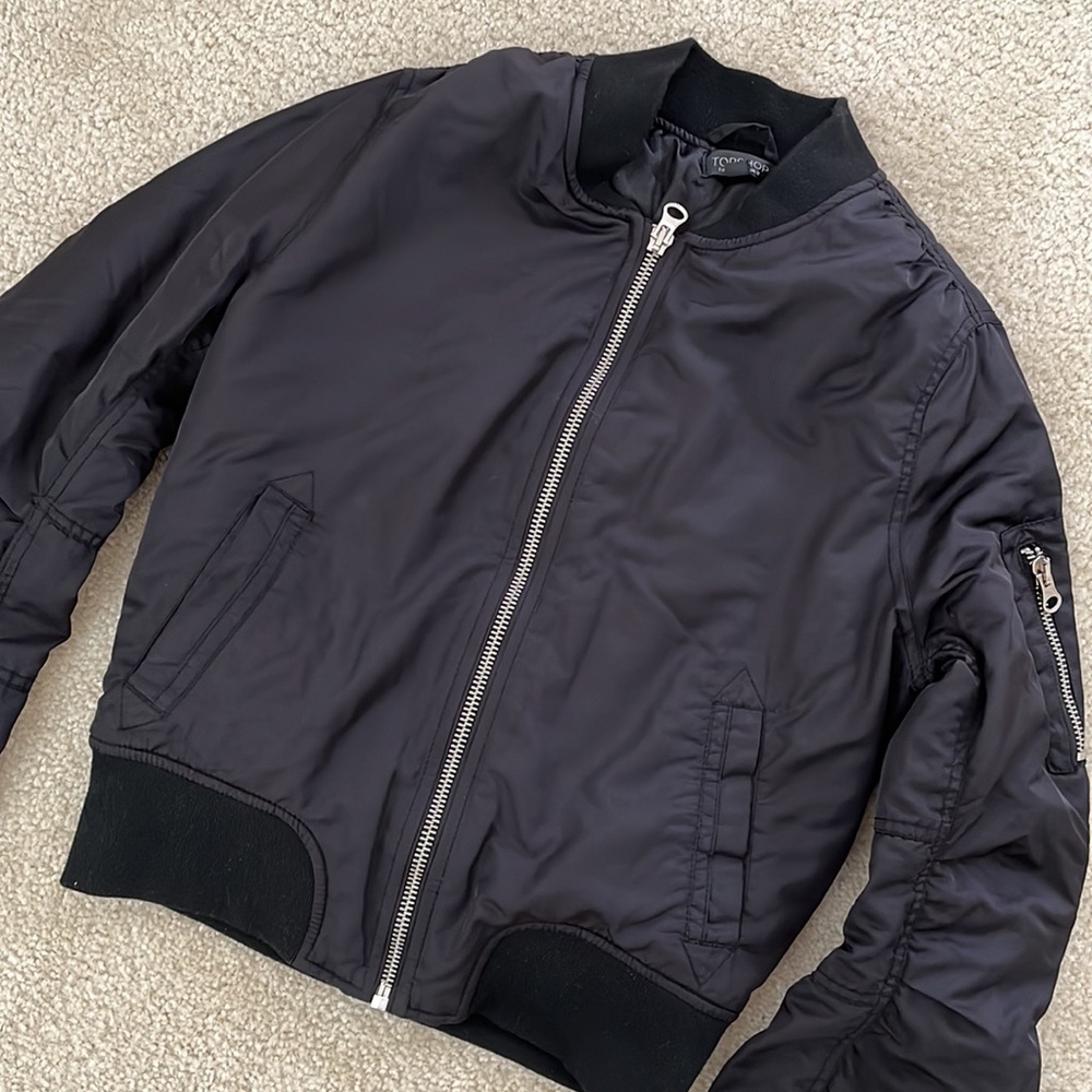 TOPSHOP black bomber jacket